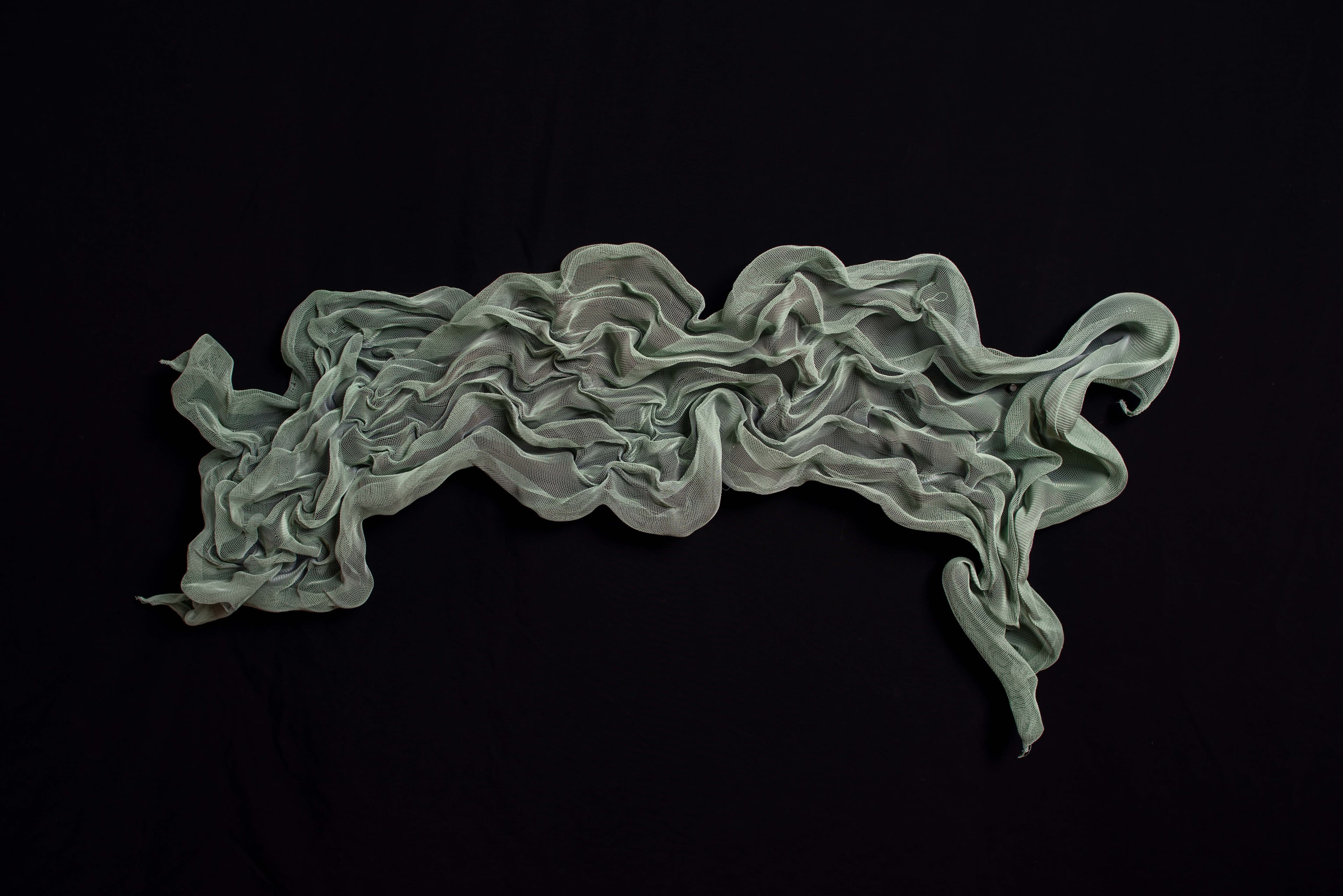 Clouds in the Water, 2021, Painted aluminium mesh, 45 x 120 x 5 cm