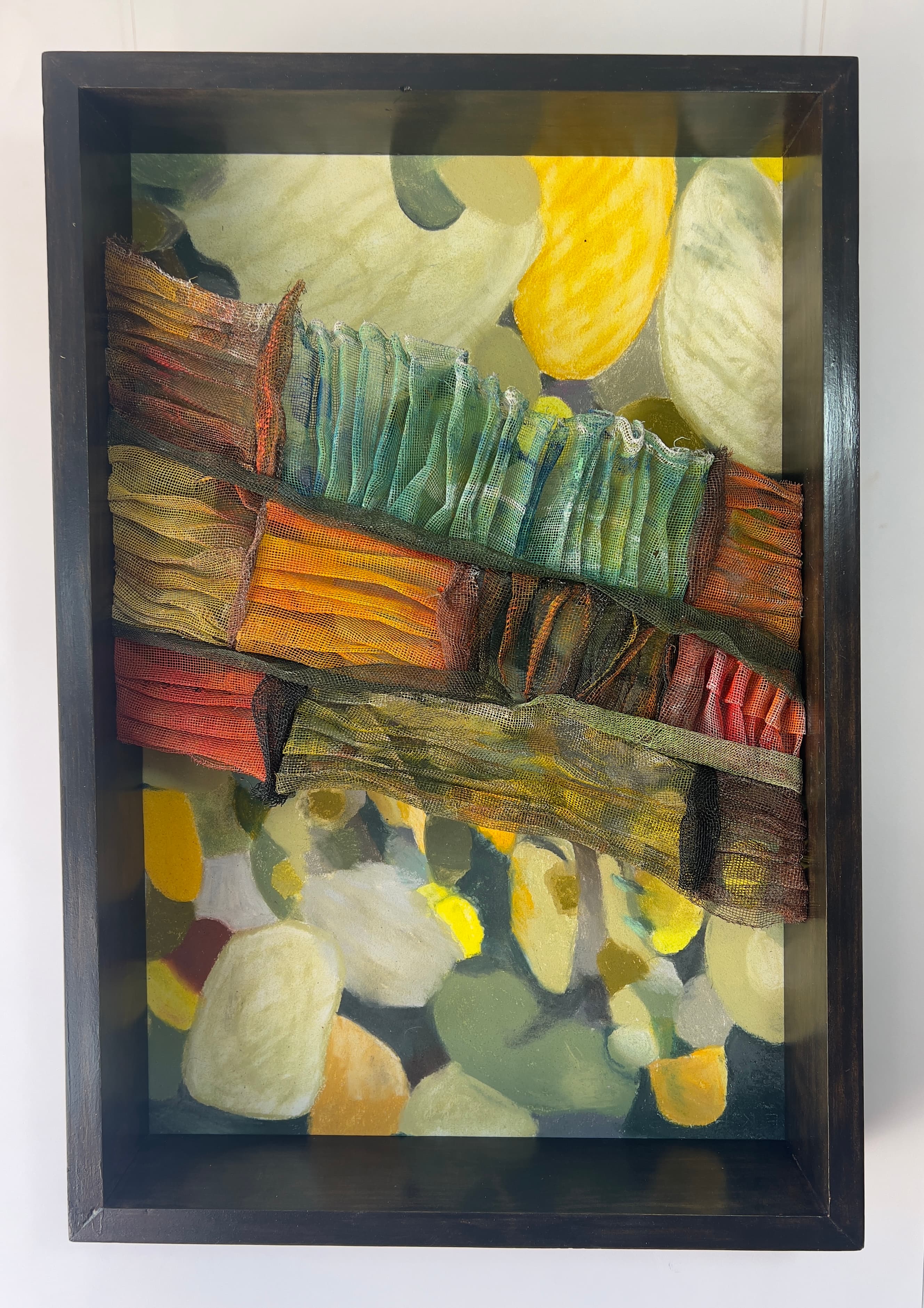 Fire Time by J9 Stanton, acrylic canvas and aluminium mesh wall work.